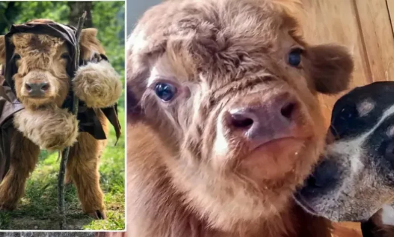 Quando um Bezerro Doente é Rejeitado pelo Rebanho, Ele se Torna um Cão Quando um Bezerro Doente é Rejeitado pelo Rebanho, Ele se Torna um Cão