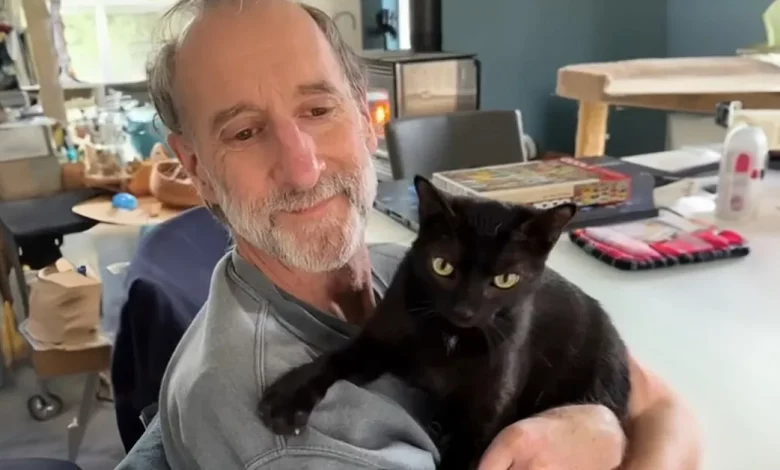 Homem resgata um pequeno gato preto no campo sem saber que logo ele retribuiria o favor Homem resgata um pequeno gato preto no campo sem saber que logo ele retribuiria o favor