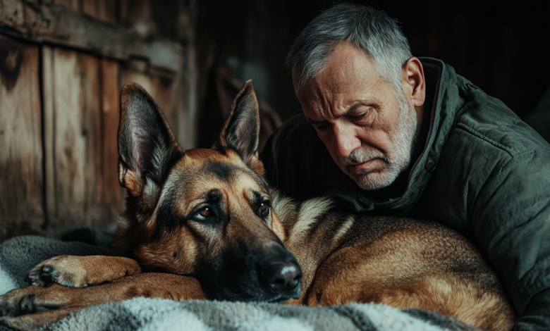 Quando fiquei doente, só restou ela… Minha velha cachorra, que não foi embora e não me traiu Quando fiquei doente, só restou ela… Minha velha cachorra, que não foi embora e não me traiu