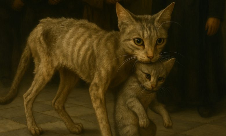 Uma gata magra levou um pequeno gatinho para o templo — o padre não acreditou no que viu Uma gata magra levou um pequeno gatinho para o templo — o padre não acreditou no que viu