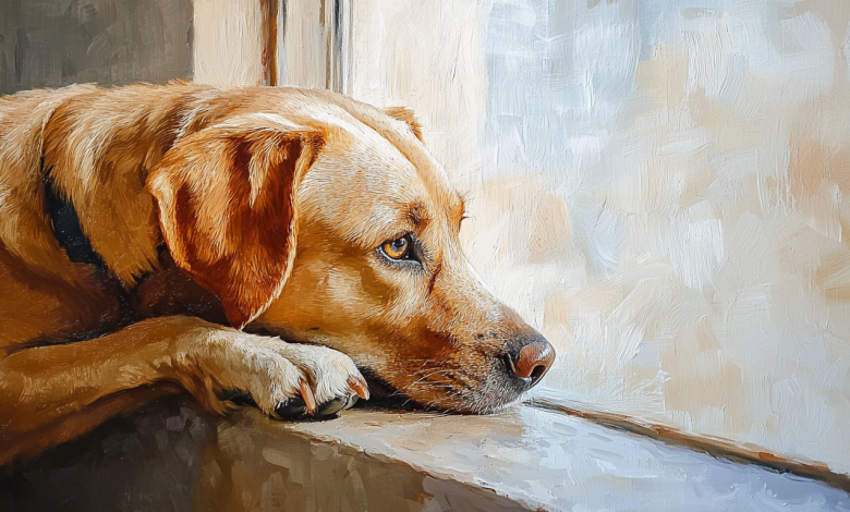 Como a lealdade se parece: quando o cachorro espera na porta, embora você há muito não retorne Como a lealdade se parece: quando o cachorro espera na porta, embora você há muito não retorne