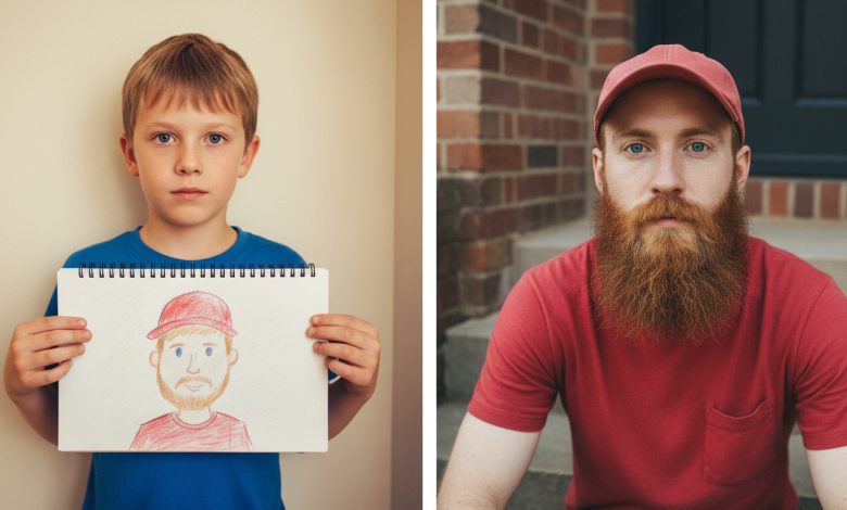 O filho passou seis meses desenhando o mesmo estranho. Uma manhã, ele bateu à nossa porta O filho passou seis meses desenhando o mesmo estranho. Uma manhã, ele bateu à nossa porta