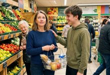 Uma cliente arrogante com um carrinho cheio cortou a mãe em uma cadeira de rodas no caixa — o que soou pelos alto-falantes fez com que ela congelasse