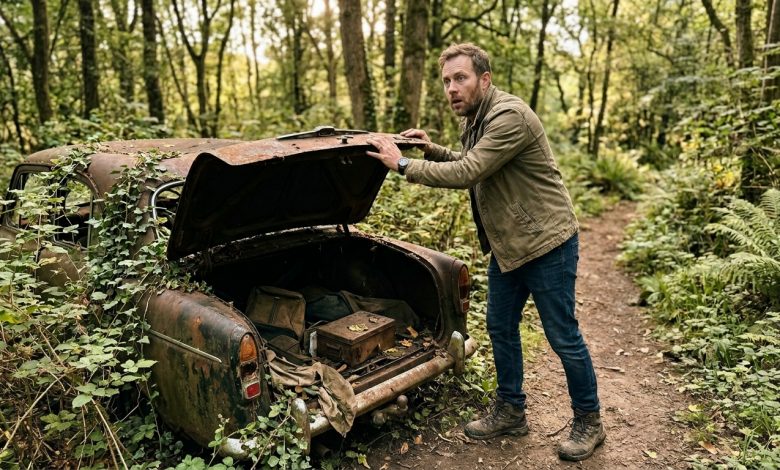 Encontrei um carro abandonado na floresta. Quando abri o porta-malas — fiquei paralisado.