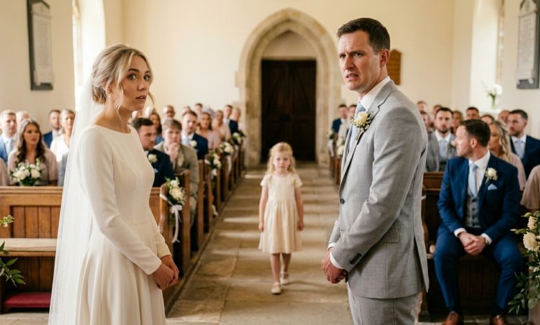 Bem durante a cerimônia de casamento, uma menina entrou no salão e foi em direção ao meu noivo.]]