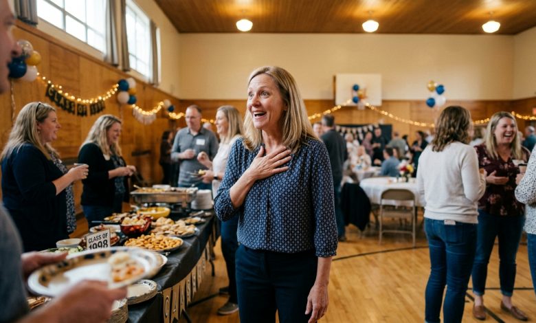 Fui a uma reunião da escola esperando nada. Então ele entrou — e eu tinha 17 anos novamente, coração acelerado, o silêncio tomou conta do lugar.